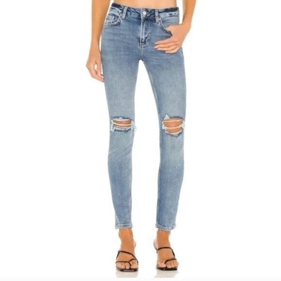 Anine Bing Gabe Mid Rise Ankle Skinny Jeans Denim Size 26 NWT - Picture 1 of 7